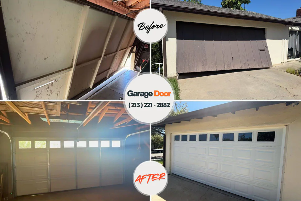 Before and after: garage door repair West Des Moines, IA